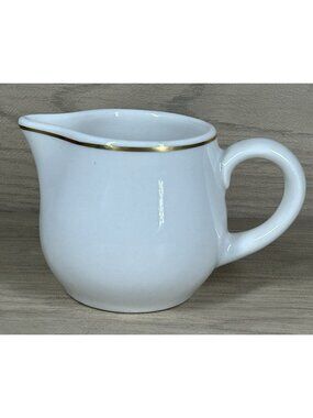 Syracuse China Individual Creamer White Gold Rim Vintage Restaurant Ware Diner